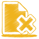 Yellow document cross