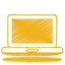 Yellow laptop eletro monitor