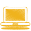 Yellow laptop eletro monitor