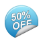 50off sticker blue