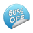 50off sticker blue