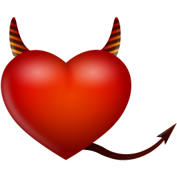 Valentines day devil heart love