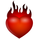 Heart love fire valentines day