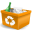 Trashcan new orange recycle bin garbage