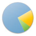 Chart analytics pie statistics blue