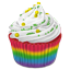 Rainbow cupcake