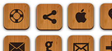 50 Free Wood Textured Social Media Icons