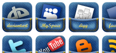 Jeans pocket social media icons