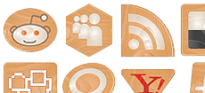 Social icons made of wood